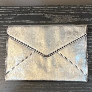 Rebecca Minkoff Silver Envelope Clutch